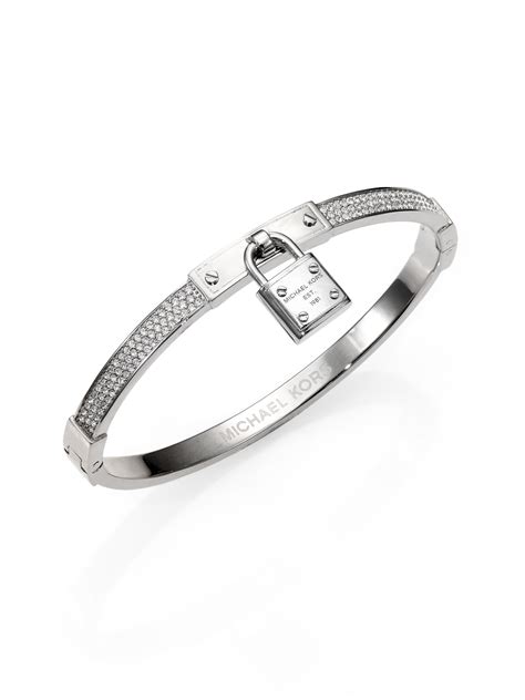 michael kors silver bangle bracelet|michael kors bracelet with lock.